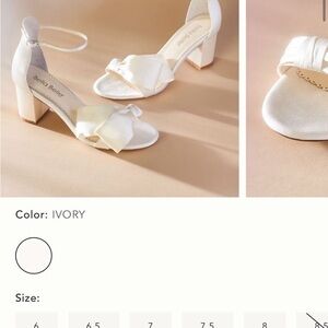 Zoya Cream Heels with Bow Detail and Ankle Strap